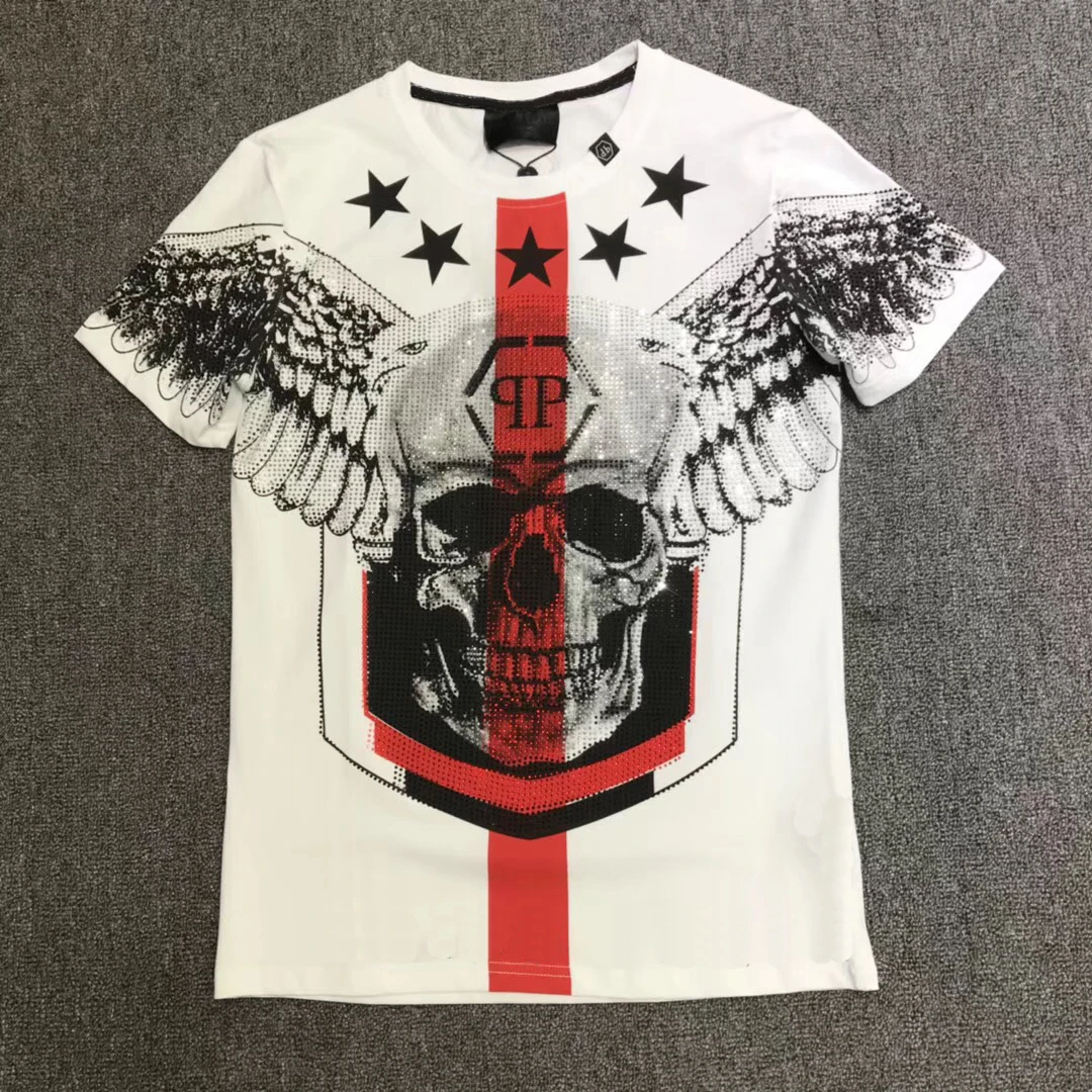Retro Men's Vintage T Shirts Plein Short Sleeve PP Skull Hip Hop Cotton Hot Diamond T Shirt Skull Men Short Shirt Crew Neck Tops
Retro Men's Vintage T Shirts Plein Short Sleeve PP Skull Hip Hop Cotton Hot Diamond T Shirt Skull Men Short Shirt Crew Neck Tops