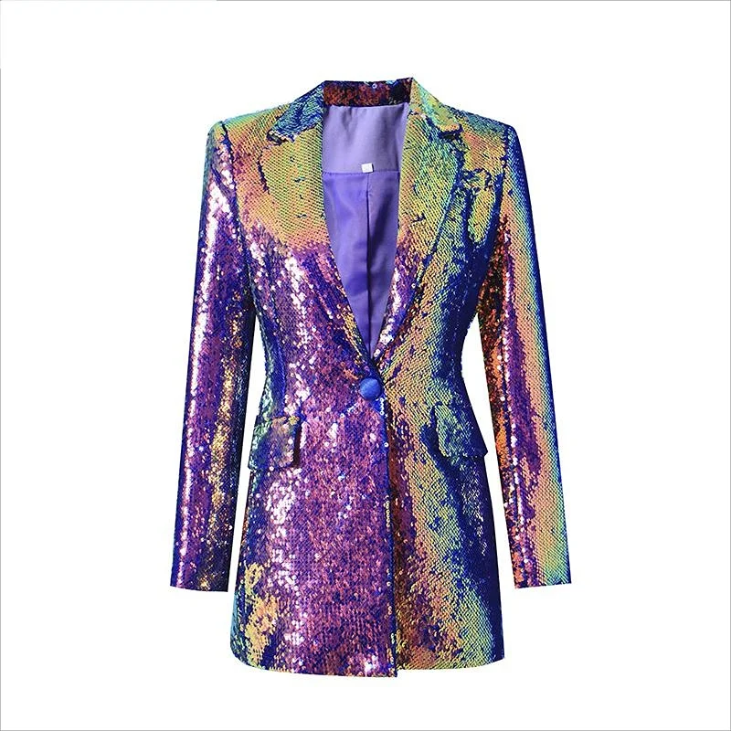 Luxury All Covered Bright Sequins Long Sleeve Double-breasted Women Fashion Streetwear Slim Blazer 2023 Runway Elegant Designer
Luxury All Covered Bright Sequins Long Sleeve Double-breasted Women Fashion Streetwear Slim Blazer 2023 Runway Elegant Designer