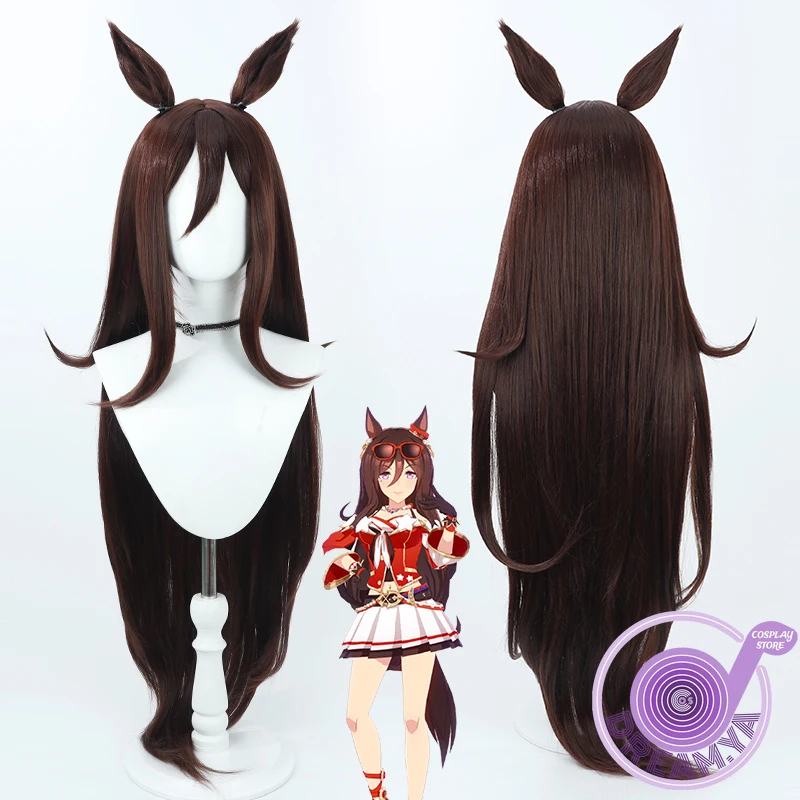 

Seeking The Pearl Cosplay Wig Uma Musume Pretty Derby Brown 110cm Heat Resistant Synthetic Hair Halloween Role Play + Wig Cap