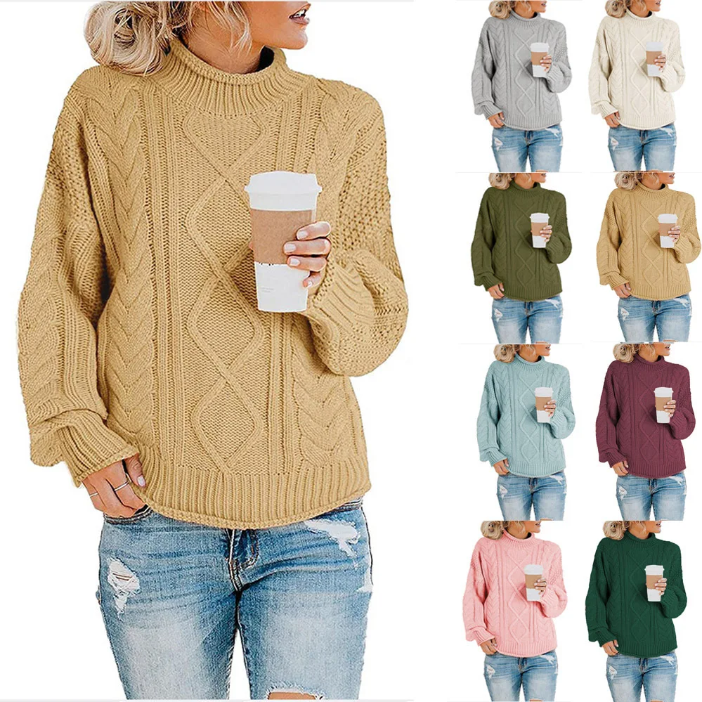 2022 Women Sweater New Autumn/winter Knitwear Women's Solid Color Thick Line Half Turtleneck Pullover Sweater Women Cardigan
2022 Women Sweater New Autumn/winter Knitwear Women's Solid Color Thick Line Half Turtleneck Pullover Sweater Women Cardigan