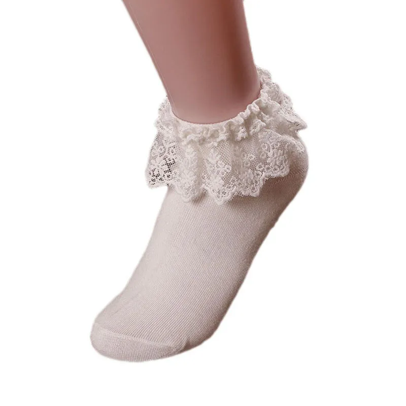 

1Pair Princess Girl Candy Color Women Ladies Vintage Lace Ruffle Frilly Ankle Socks Cute Girl White Lace Lolita Socks skarpetki