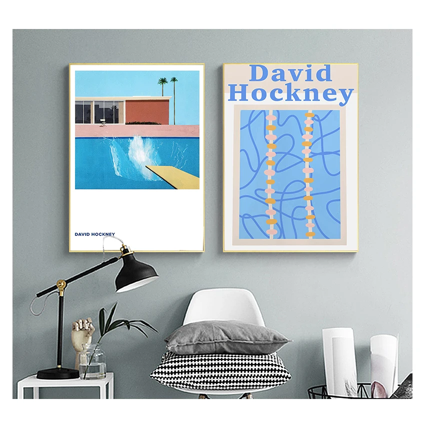 

David Hockney Art Prints Exhibition Vintage Canvas Poster Abstract Artwork Painting Wall Pictures for Living Room Wall Art Decor