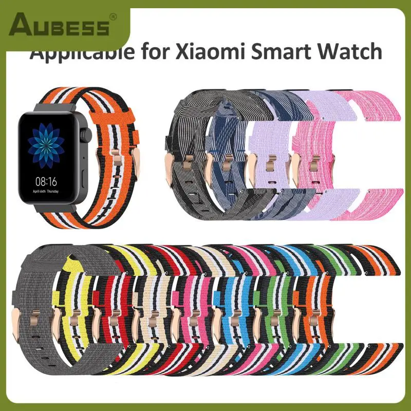 

18mm No Deformation Watch Strap Abrasion Resistance Canvas Nylon Strap No Cracking Watch Band Wristband For Xiaomi Smart Watch