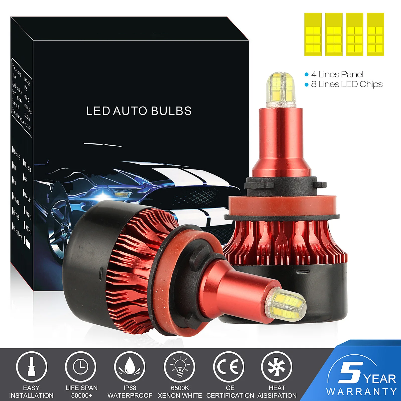 H8/H9/H11 6500K Positive White Light G7 360 Degree Light Emitting Car Led Headlights On All Sides, Far And Near Light Integrated
H8/H9/H11 6500K Positive White Light G7 360 Degree Light Emitting Car Led Headlights On All Sides, Far And Near Light Integrated