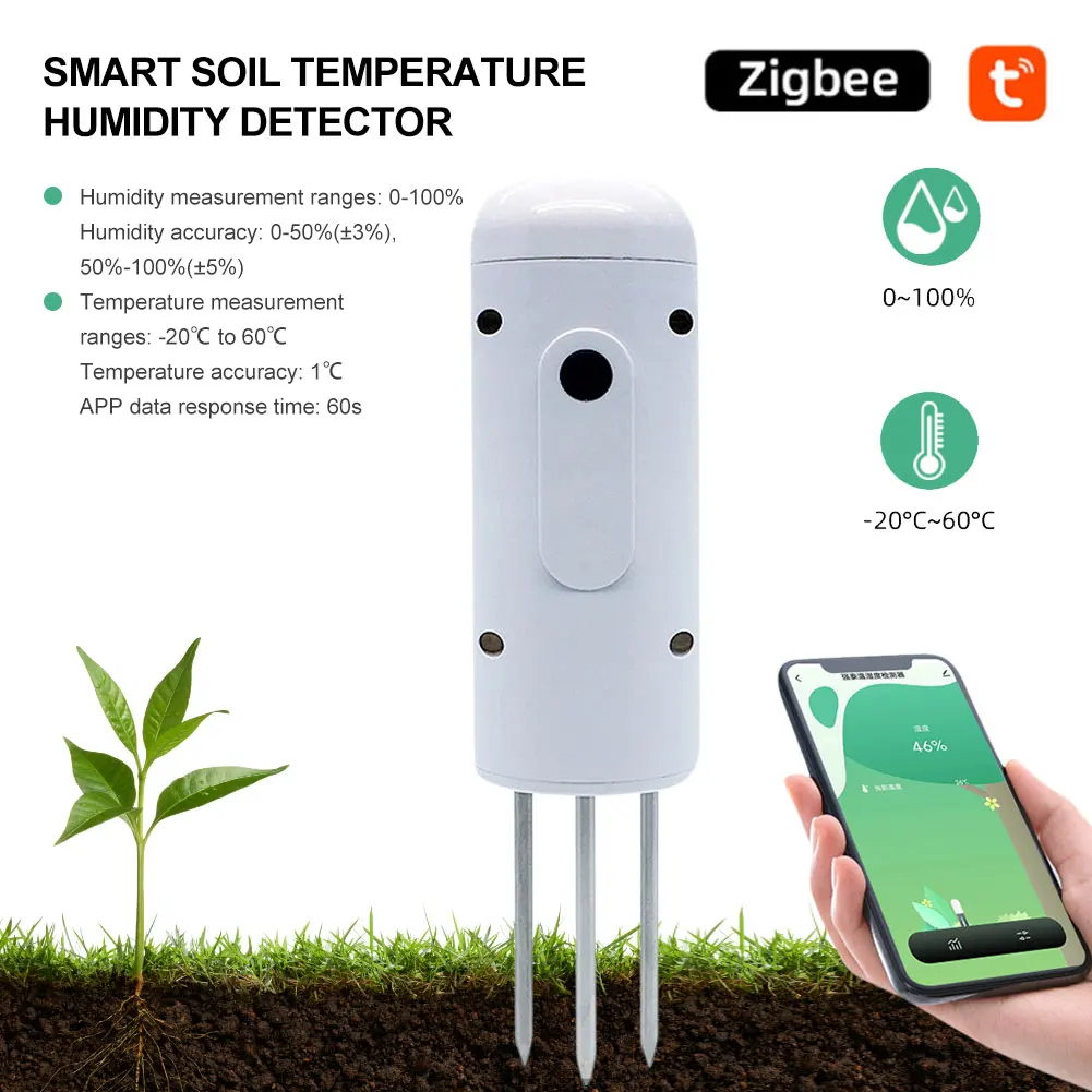Беспроводной смарт-детектор влажности почвы Zigbee, беспроводной измеритель влажности почвы в режиме реального времени, тестер для садовых и сельскохозяйственных земель
Беспроводной смарт-детектор влажности почвы Zigbee, беспроводной измеритель влажности почвы в режиме реального времени, тестер для садовых и сельскохозяйственных земель
