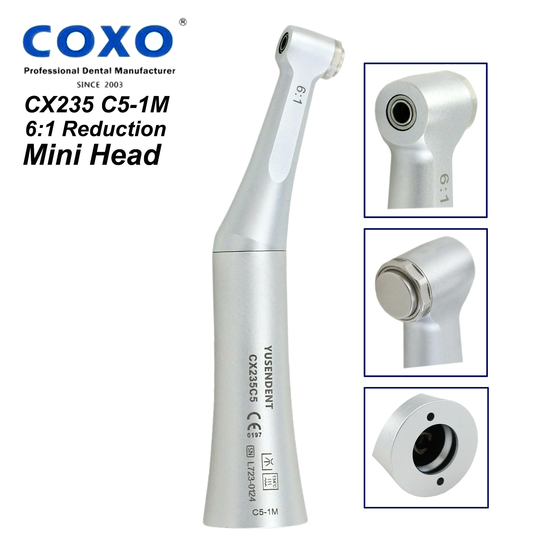 COXO YUSENDENT Dental 6:1 Эндодонтический мини-головной контр-угол Endo наконечник подходит для Sirona Dentsply Wave One Endo Motor
COXO YUSENDENT Dental 6:1 Эндодонтический мини-головной контр-угол Endo наконечник подходит для Sirona Dentsply Wave One Endo Motor