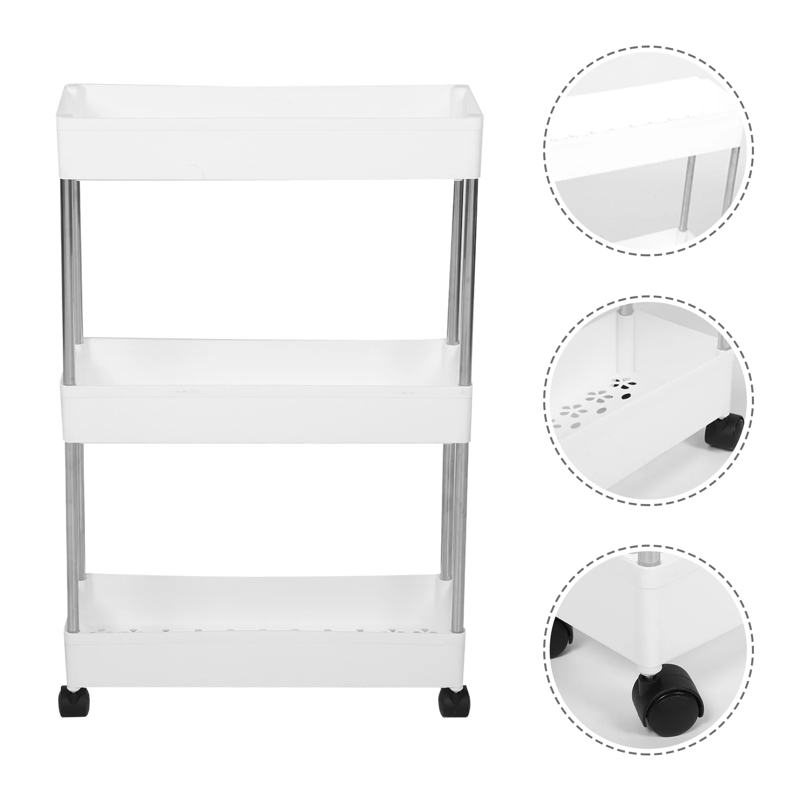 Floor Trolley Multi-layer Rack Floor-type Stand Movable Holder Kitchen Three-layer Slim Storage Drawers
Floor Trolley Multi-layer Rack Floor-type Stand Movable Holder Kitchen Three-layer Slim Storage Drawers