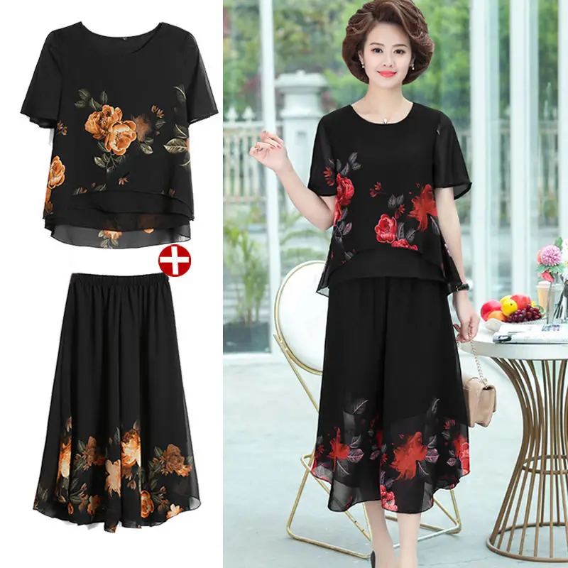 Women's Floral Printed Two Pieces Suits Set Short- Sleeved Top with Pants Summer Chiffon Fashion 2 Piece Set 5XL Y911
Women's Floral Printed Two Pieces Suits Set Short- Sleeved Top with Pants Summer Chiffon Fashion 2 Piece Set 5XL Y911
