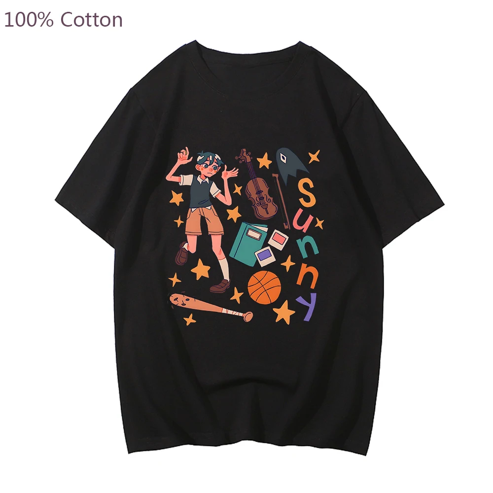 Game Omori Sunny T-Shirt Harajuku Short Sleeve Tee Shirt 100% Cotton Casual Streetwear Tops Kawaii Cartoon T Shirt Mens/Women
Game Omori Sunny T-Shirt Harajuku Short Sleeve Tee Shirt 100% Cotton Casual Streetwear Tops Kawaii Cartoon T Shirt Mens/Women
