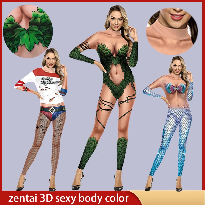 Zentai Sexy Cosplay Costume Women Slim Fitting Jumpsuit Costumes For Girls 2023 Weird 3D Sexy Flesh Print Show Performance Suit
Zentai Sexy Cosplay Costume Women Slim Fitting Jumpsuit Costumes For Girls 2023 Weird 3D Sexy Flesh Print Show Performance Suit