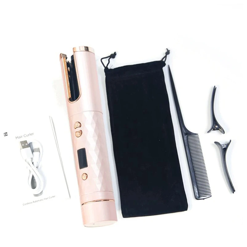 Cordless Automatic Hair Curler Iron USB Curling Iron LCD Display Wireless Ceramic Rotating Curling Tools Pink
Cordless Automatic Hair Curler Iron USB Curling Iron LCD Display Wireless Ceramic Rotating Curling Tools Pink