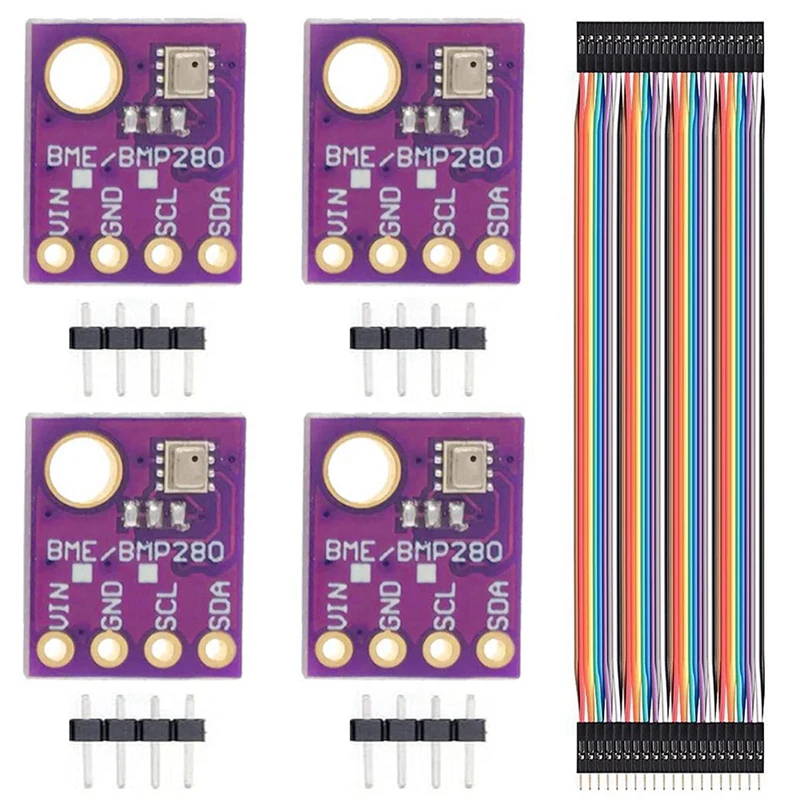4Pack BMP280 5V Digital Barometric Pressure Temperature Sensor Module With IIC I2C For Arduino With Dupont Cable 
4Pack BMP280 5V Digital Barometric Pressure Temperature Sensor Module With IIC I2C For Arduino With Dupont Cable