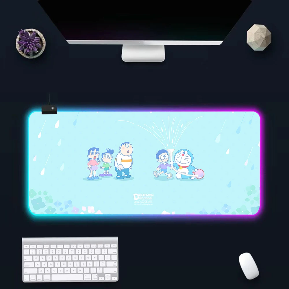Игровой коврик для мыши с Аниме D-Doraemon RGB клавиатура светящиеся коврики резиновый