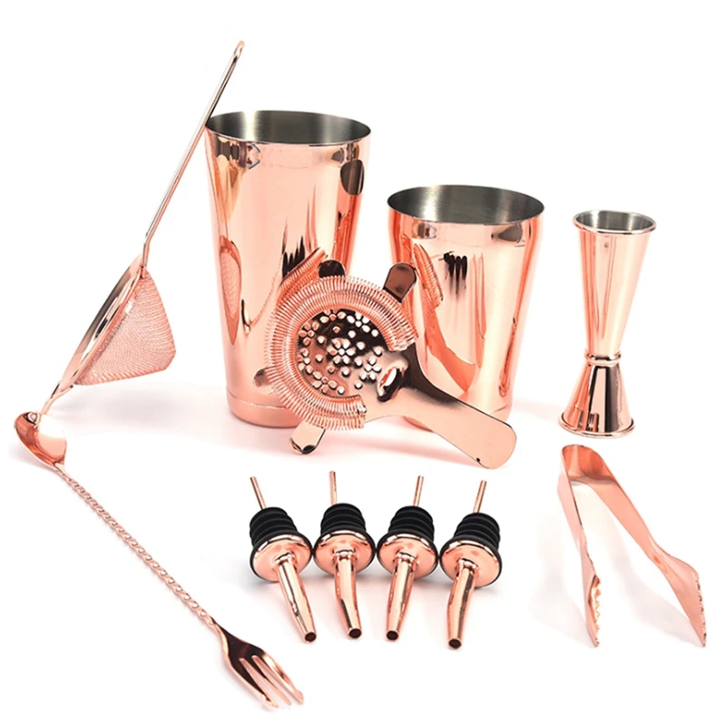 11-Piece Bartender Kit Boston Cocktail Shaker Bar Set Stainless Steel Rose Gold Cocktail Shaker Set Promotion
11-Piece Bartender Kit Boston Cocktail Shaker Bar Set Stainless Steel Rose Gold Cocktail Shaker Set Promotion