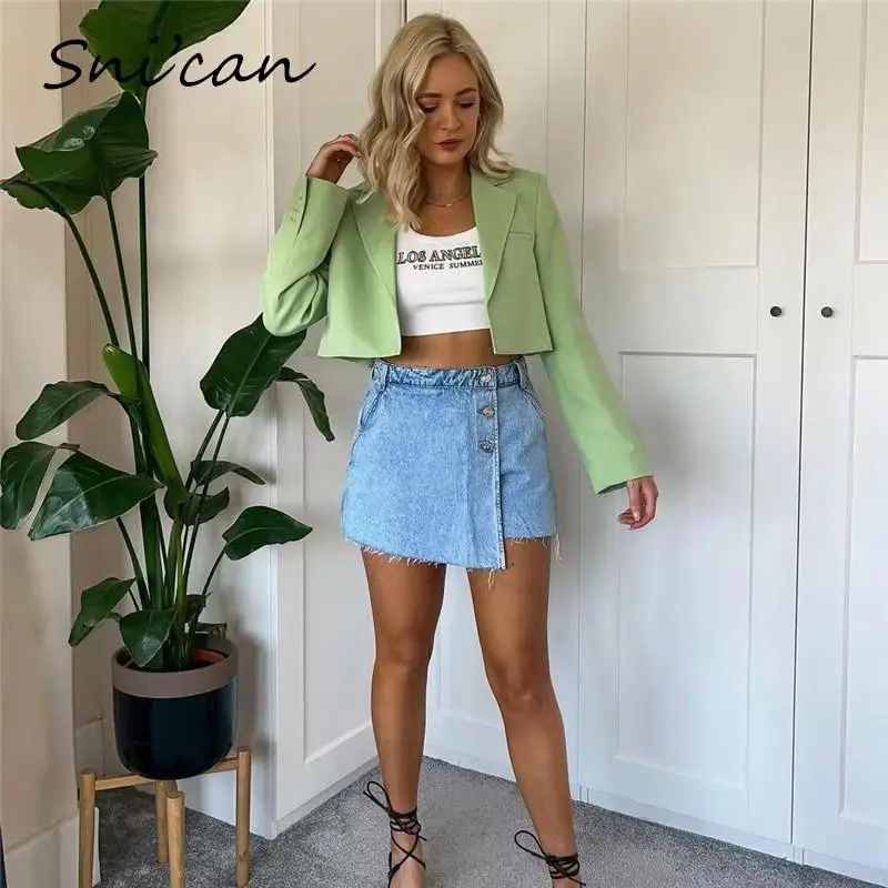 Укороченный зеленый женский пиджак, пальто, модный весенний элегантный офисный Женский блейзер, Женская Повседневная Верхняя одежда, шикар...
Укороченный зеленый женский пиджак, пальто, модный весенний элегантный офисный Женский блейзер, Женская Повседневная Верхняя одежда, шикар...