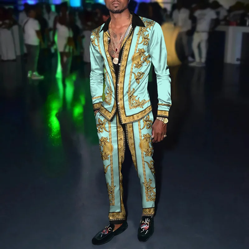 Autumn Men's Sinle-Breasted Sirt Matcin pants Retro Pattern 3D Printed Trousers Same Color Casual Youn Style S-4XL 
Autumn Men's Sinle-Breasted Sirt Matcin pants Retro Pattern 3D Printed Trousers Same Color Casual Youn Style S-4XL