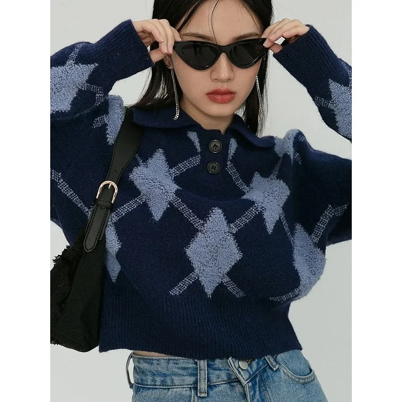 Winter Streetwear Knit Women Short Sweater Y2K Turn-Down Collar Slim Long Sleeve Ladies Pullover Female Clothing Top
Winter Streetwear Knit Women Short Sweater Y2K Turn-Down Collar Slim Long Sleeve Ladies Pullover Female Clothing Top