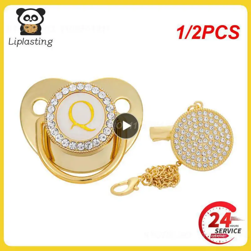 1/2PCS Name Initial Letter Baby Pacifier and Pacifier Clips BPA Free Silicone Infant Nipple Gold Bling Newborn Dummy Soother
1/2PCS Name Initial Letter Baby Pacifier and Pacifier Clips BPA Free Silicone Infant Nipple Gold Bling Newborn Dummy Soother