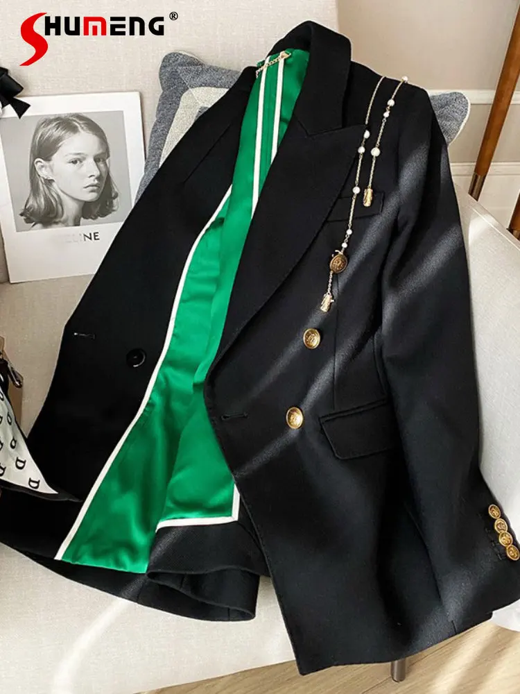Designer Clothes Women Luxury Black Blazer 2022 Fall New High-End Fashion Patchwork Contrast Color Inside Long Sleeve Suit Coats
Designer Clothes Women Luxury Black Blazer 2022 Fall New High-End Fashion Patchwork Contrast Color Inside Long Sleeve Suit Coats