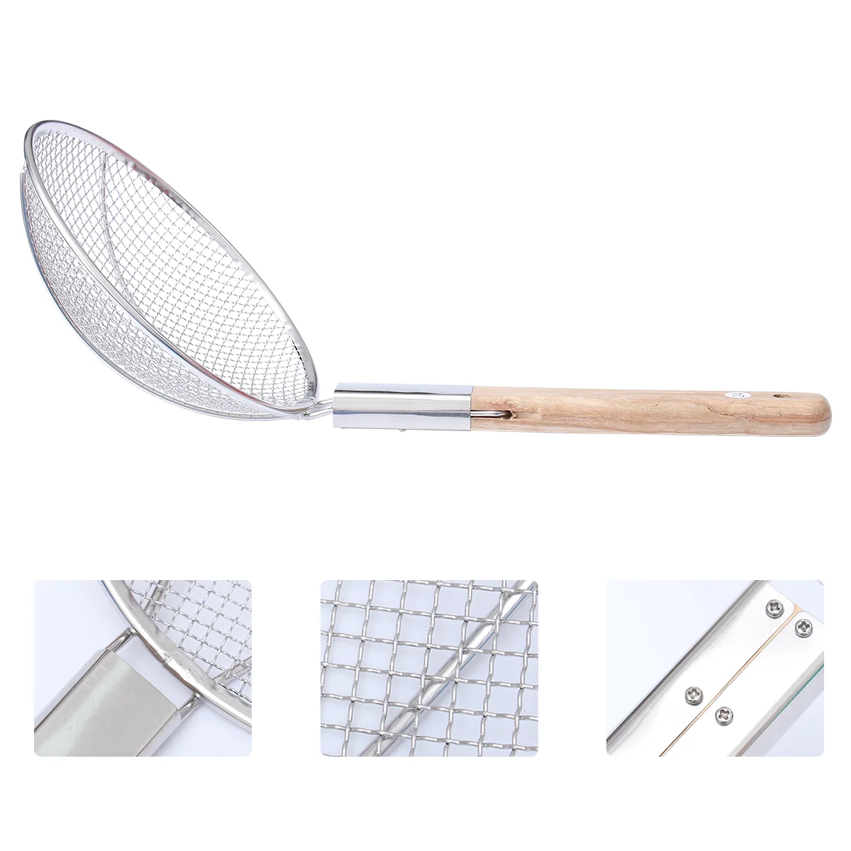 Stainless Steel Skimmer Spoon with Wood Handle Wire Skimmer Spoon for Kitchen Frying Skimming Grease and
Stainless Steel Skimmer Spoon with Wood Handle Wire Skimmer Spoon for Kitchen Frying Skimming Grease and