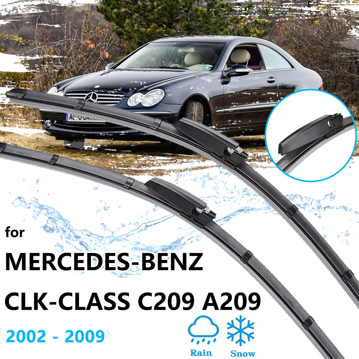2Pcs For Mercedes-Benz CLK-Class C209 A209 2002~2009 Front Window Wiper Blades Windshield Windscreen Cleaning Brushes Accessorie
2Pcs For Mercedes-Benz CLK-Class C209 A209 2002~2009 Front Window Wiper Blades Windshield Windscreen Cleaning Brushes Accessorie