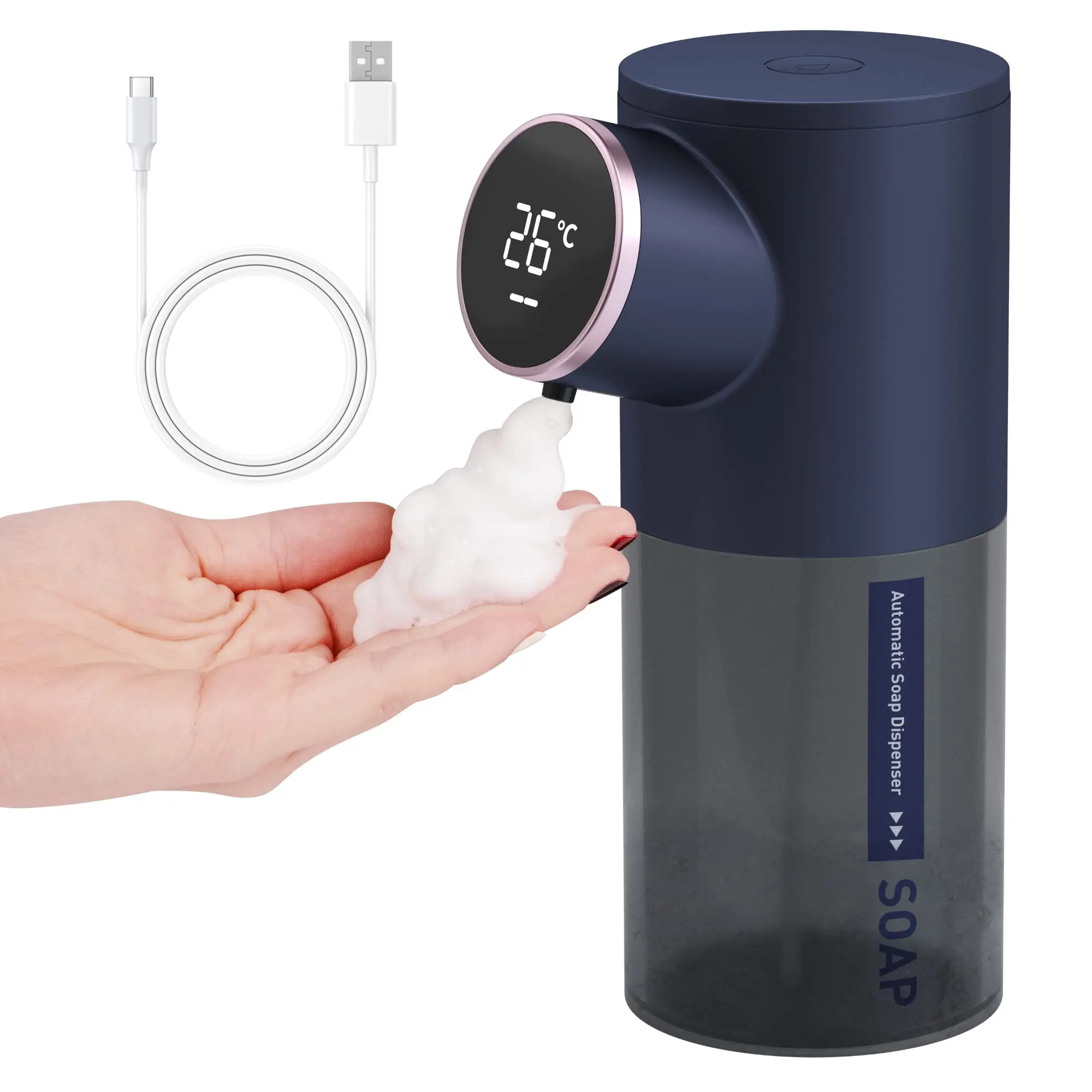 2022 Automatic Foam Soap Dispensers Bathroom Smart Washing Hand Machine Hand Sanatizer Dispenser with USB Charging ABS Material 
2022 Automatic Foam Soap Dispensers Bathroom Smart Washing Hand Machine Hand Sanatizer Dispenser with USB Charging ABS Material