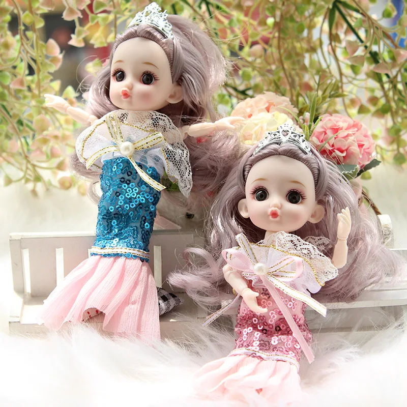 1/12 BJD 16cm Dress Up Doll 3D Big Eyes 13 Removable Joint Fashion Wedding Dress Mermaid Costume Princess Doll Girl DIY Toy Gift
1/12 BJD 16cm Dress Up Doll 3D Big Eyes 13 Removable Joint Fashion Wedding Dress Mermaid Costume Princess Doll Girl DIY Toy Gift