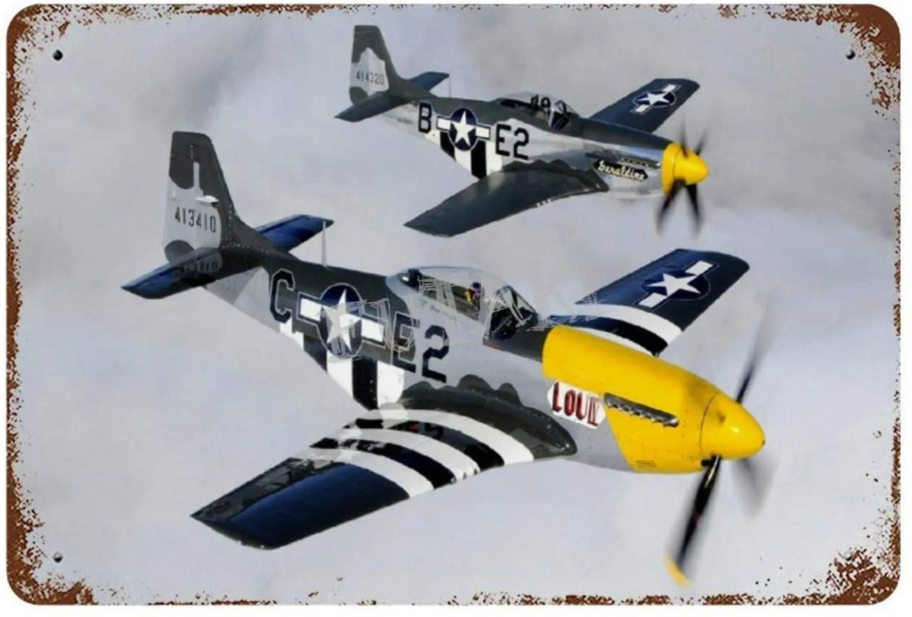 North American P-51 Mustang Fighter Vintage Tin Sign Art Iron Painting Rusty Poster Decoration Aluminum plaque
North American P-51 Mustang Fighter Vintage Tin Sign Art Iron Painting Rusty Poster Decoration Aluminum plaque
