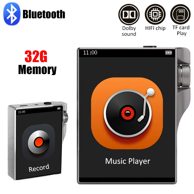 Mini MP3 Player HIFI Bluetooth Music Walkman 32G Lossless Audio Player with 2.4 Inch Touch Screen Support FM Radio/Record/E-Book
Mini MP3 Player HIFI Bluetooth Music Walkman 32G Lossless Audio Player with 2.4 Inch Touch Screen Support FM Radio/Record/E-Book