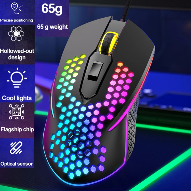 USB Wired Lightweight RGB Gaming Mouse Ultralight Honeycomb Shell 3000 DPI Precise Backlit Mouse With 6 Buttons For PC Laptop
USB Wired Lightweight RGB Gaming Mouse Ultralight Honeycomb Shell 3000 DPI Precise Backlit Mouse With 6 Buttons For PC Laptop