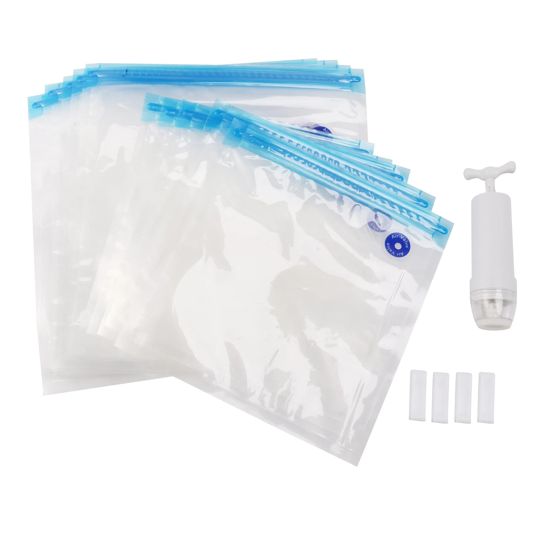 Sous Vide Bags 15Pack Reusable Electric Vacuum Food Storage Save Sealer Cooker with 1 Hand Pump,2 Size Sealed Bag,4 Clip
Sous Vide Bags 15Pack Reusable Electric Vacuum Food Storage Save Sealer Cooker with 1 Hand Pump,2 Size Sealed Bag,4 Clip