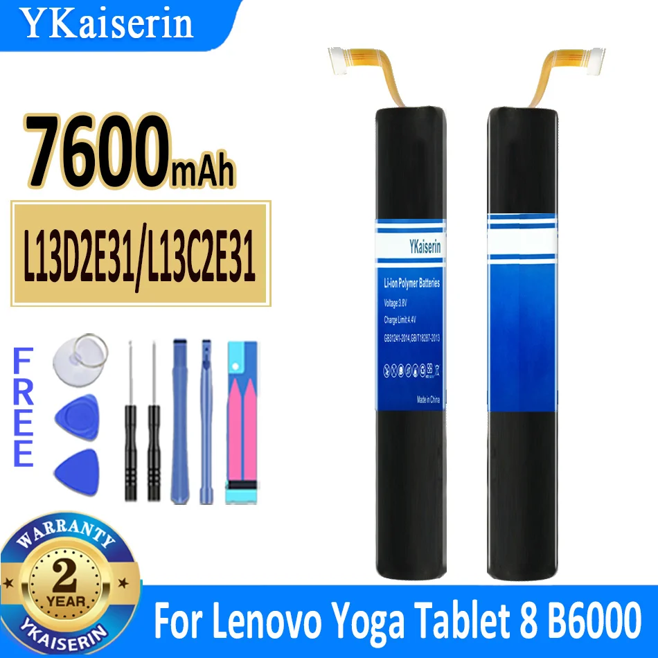 7600mAh YKaiserin Battery L13D2E31/L13C2E31 for Lenovo Yoga Tablet 8 Tablet8 B6000 B6000-H B6000-F 60044 60043 Bateria
7600mAh YKaiserin Battery L13D2E31/L13C2E31 for Lenovo Yoga Tablet 8 Tablet8 B6000 B6000-H B6000-F 60044 60043 Bateria