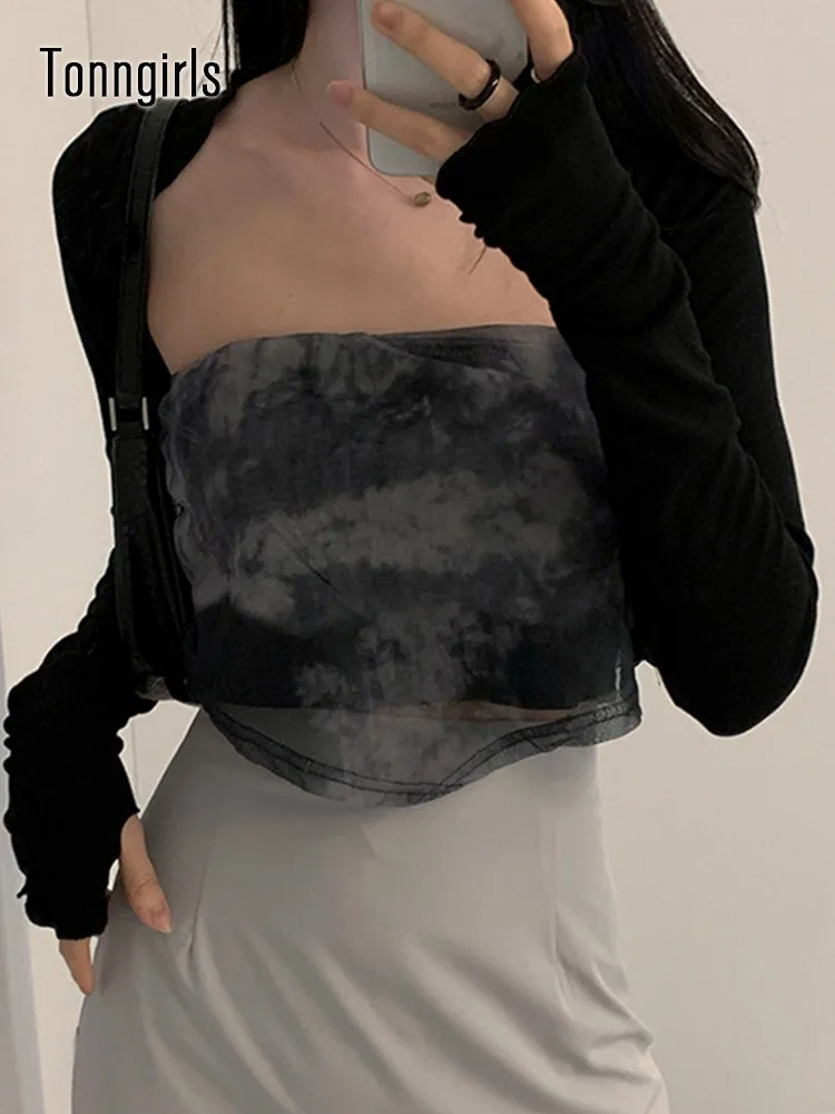 Tonngirls Y2k Gothic Two Piece T Shirt Long Sleeve Top Mesh Camisole Slim Cotton Tee Streetwear Vintage Crop Tops Spring Tees
Tonngirls Y2k Gothic Two Piece T Shirt Long Sleeve Top Mesh Camisole Slim Cotton Tee Streetwear Vintage Crop Tops Spring Tees
