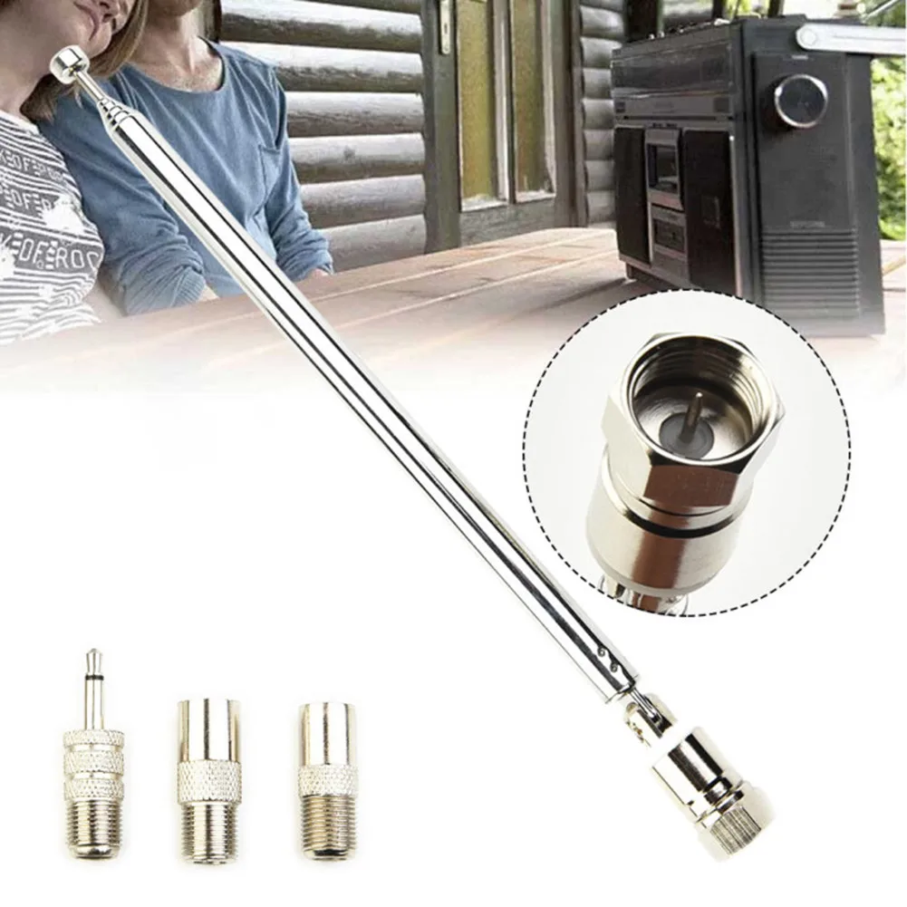 

1set Telescopic DAB FM Radio Aerial Adapter With 3 Adapter HiFi AV Receiver Extendable Up To102cm Hot Sale Car Antenna Adapters