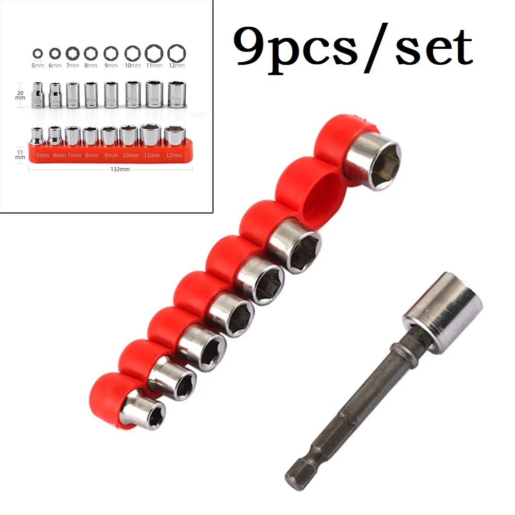 9pcs/set 1/4inch Drive 5-12mm Hex Bit Metric Socket Wrench Head Nut Removal Tool Socket Drill Bits Bar Extension Set
9pcs/set 1/4inch Drive 5-12mm Hex Bit Metric Socket Wrench Head Nut Removal Tool Socket Drill Bits Bar Extension Set