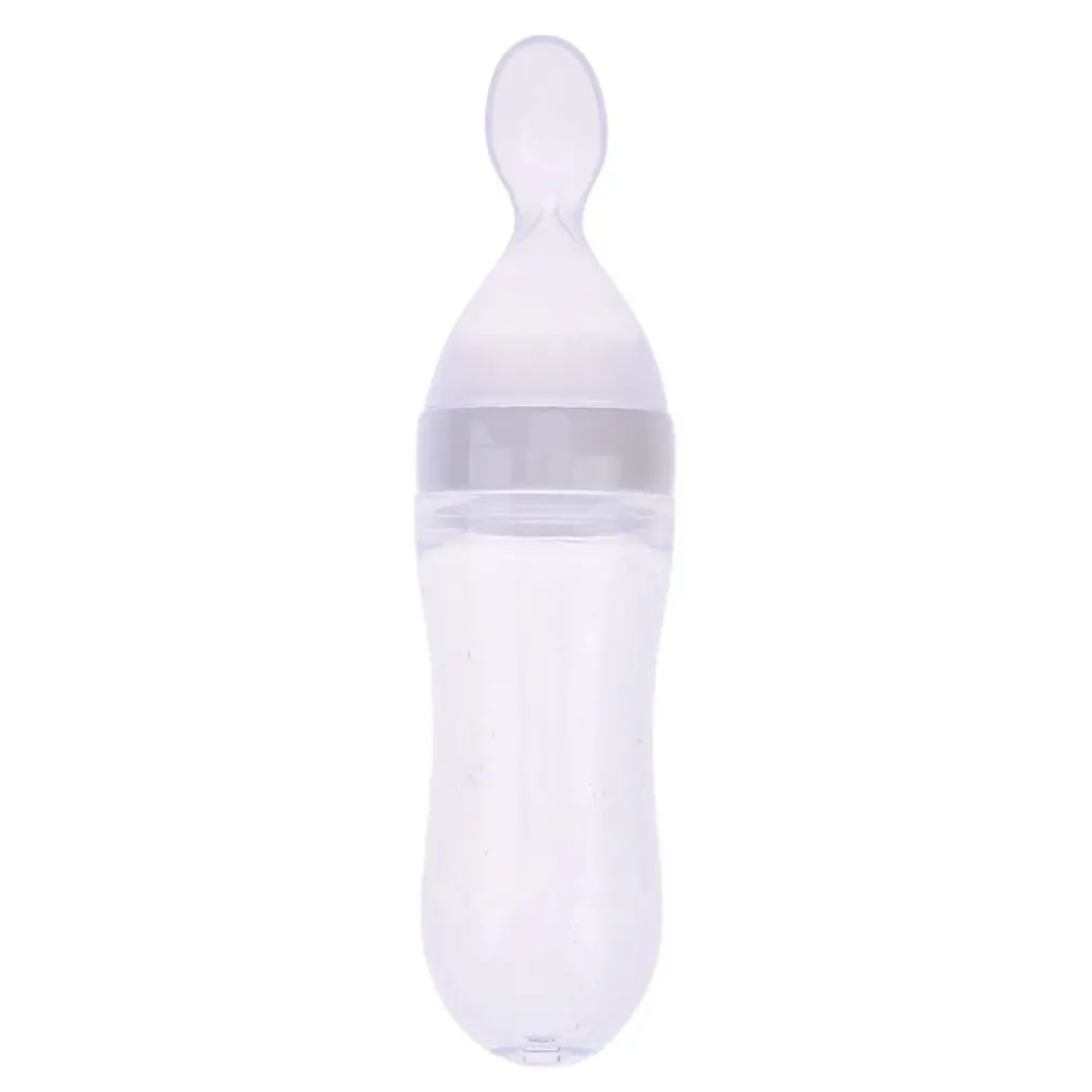 

90 мл Бутылочка с ложкой кормушка для кормления безопасность для младенцев Силиконовые Кормушки для еды рисовая бутылочка для каши лучший п...