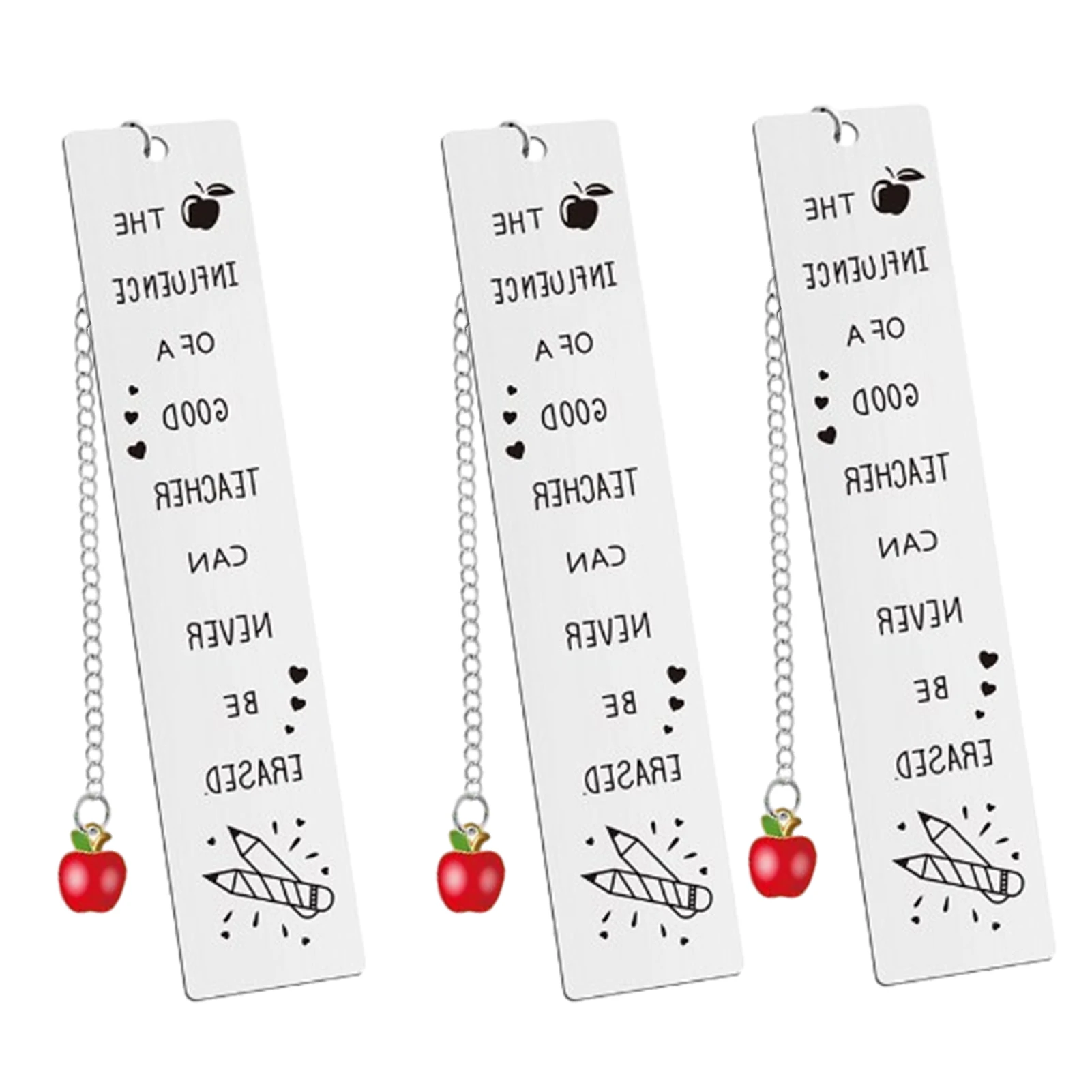 

3pcs From Students Stainless Steel Instructor School Practical Appreciation Gifts Durable Retirement For Women Teacher Bookmark