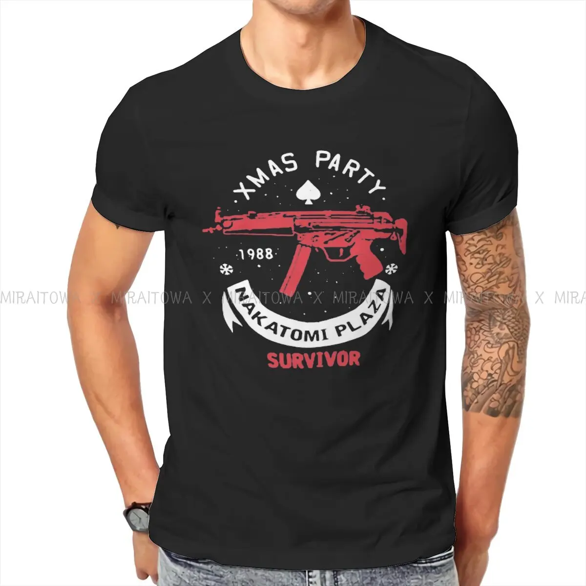 

Nakatomi Plaza Survivor Men TShirt Die Hard Movie Christmas Party 1988 Bruce Willis Tops Cotton T Shirt Funny Birthday Gifts