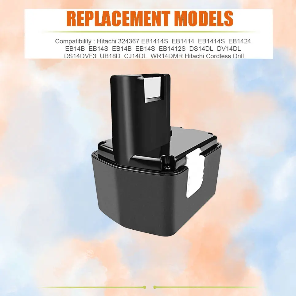 14.4V 12800mAh Power Tool Replacement Battery for Hitachi EB1414S EB1414, EB1414S, EB1424, EB14B, EB14S 324367
14.4V 12800mAh Power Tool Replacement Battery for Hitachi EB1414S EB1414, EB1414S, EB1424, EB14B, EB14S 324367