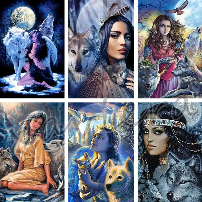 Diy 5D Diamond Painting Wolf and Beauty Embroidery Kits Full Drill Woman Animal Cross Stitch Picture of Rhinestone Home Decor
Diy 5D Diamond Painting Wolf and Beauty Embroidery Kits Full Drill Woman Animal Cross Stitch Picture of Rhinestone Home Decor