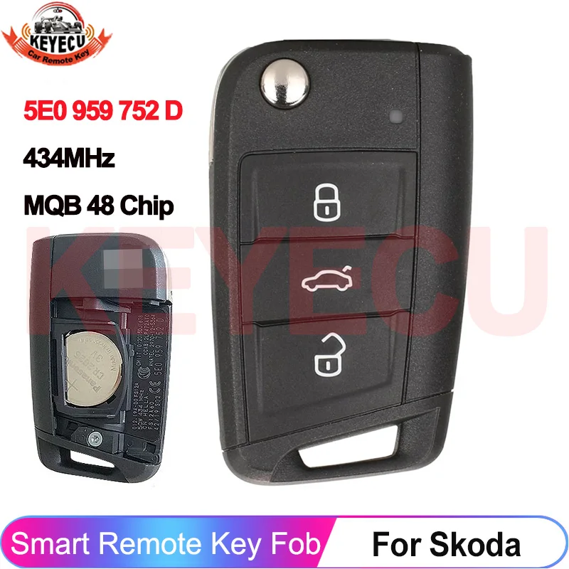 KEYECU OEM оригинальный 5E0 959 752 D для Skoda Rapid Octavia MK3 2013+ MQB 48 чип 434 МГц дистанционный брелок MQB48 без ключа Go
KEYECU OEM оригинальный 5E0 959 752 D для Skoda Rapid Octavia MK3 2013+ MQB 48 чип 434 МГц дистанционный брелок MQB48 без ключа Go