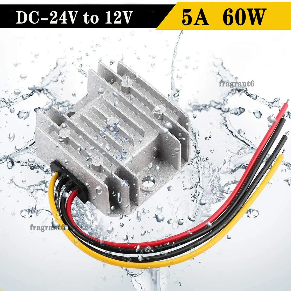 DC 24V to 12V 5A 60W Voltage Buck Converter Reducer Power Step Down Regulator Waterproof Module Transformer for Golf Cart
DC 24V to 12V 5A 60W Voltage Buck Converter Reducer Power Step Down Regulator Waterproof Module Transformer for Golf Cart
