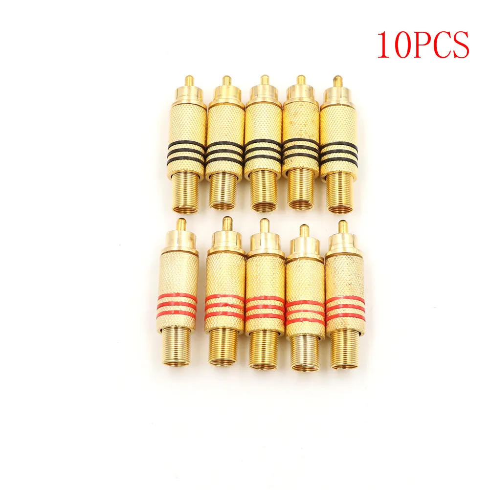 10PCS/Lot RCA Connector Male Jack Plug AV Plugs For PC Audio Vedio Welding DIY Parts Gold Red Black Metal Spring
10PCS/Lot RCA Connector Male Jack Plug AV Plugs For PC Audio Vedio Welding DIY Parts Gold Red Black Metal Spring