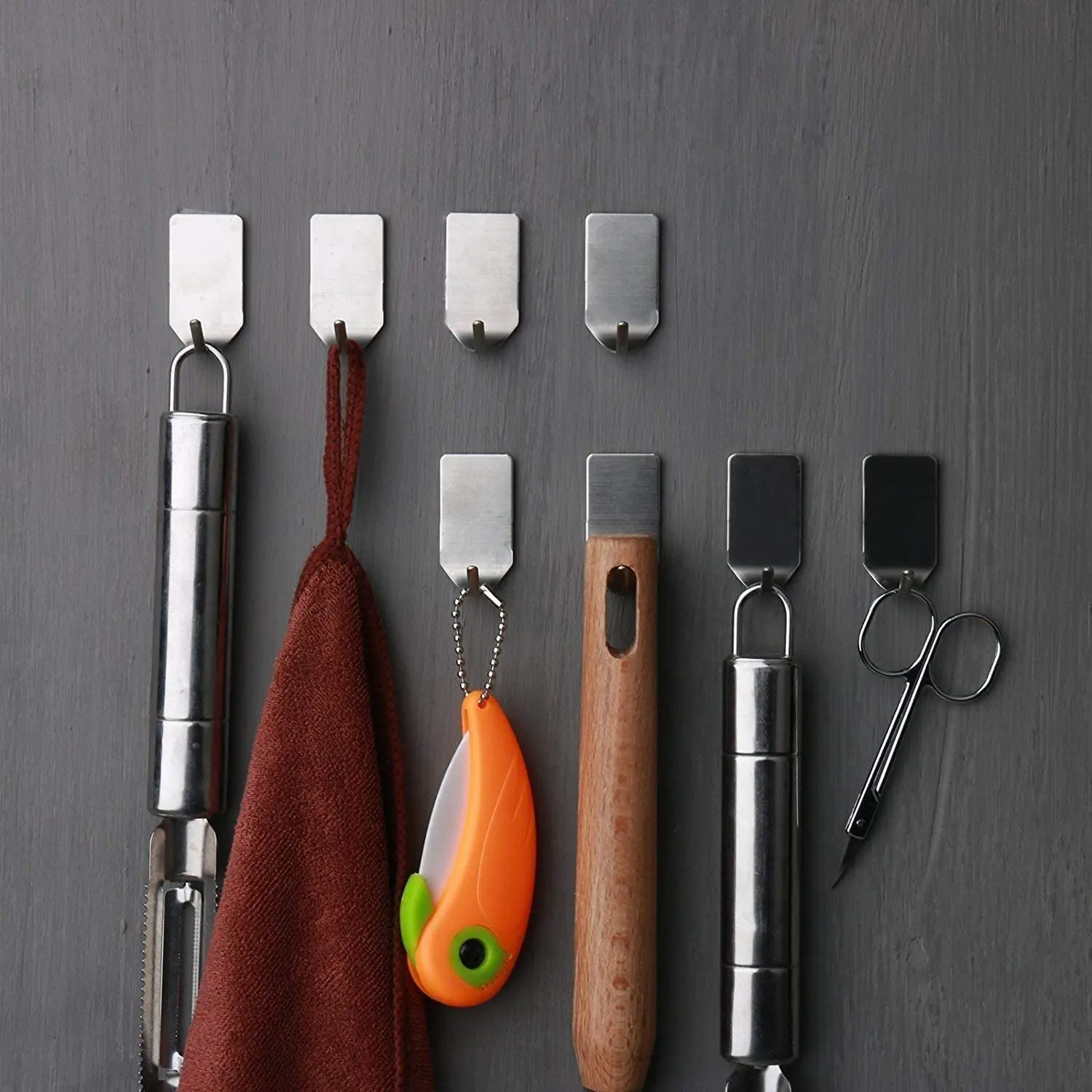 Small Adhesive Hat Hooks Organizer for Wall Stainless Steel Ultra Strong Wall Rack for Hanging Hats Caps Keys Kitchen Utensils
Small Adhesive Hat Hooks Organizer for Wall Stainless Steel Ultra Strong Wall Rack for Hanging Hats Caps Keys Kitchen Utensils