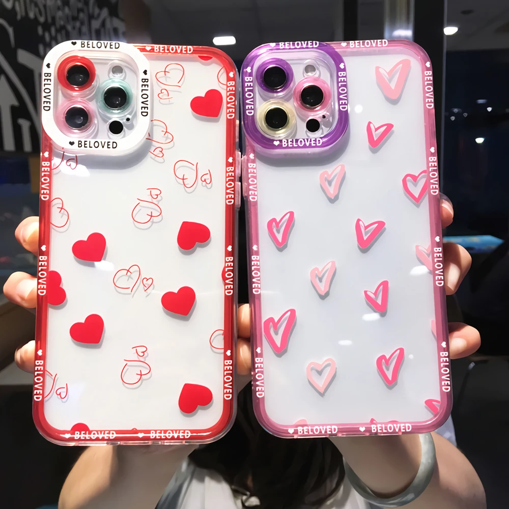Soft Love Heart Transparent Phone Case For iphone 11 12 13 Pro Max XS X XR 7 8 Plus SE 2020 Bumper Shockproof Back Cover
Soft Love Heart Transparent Phone Case For iphone 11 12 13 Pro Max XS X XR 7 8 Plus SE 2020 Bumper Shockproof Back Cover