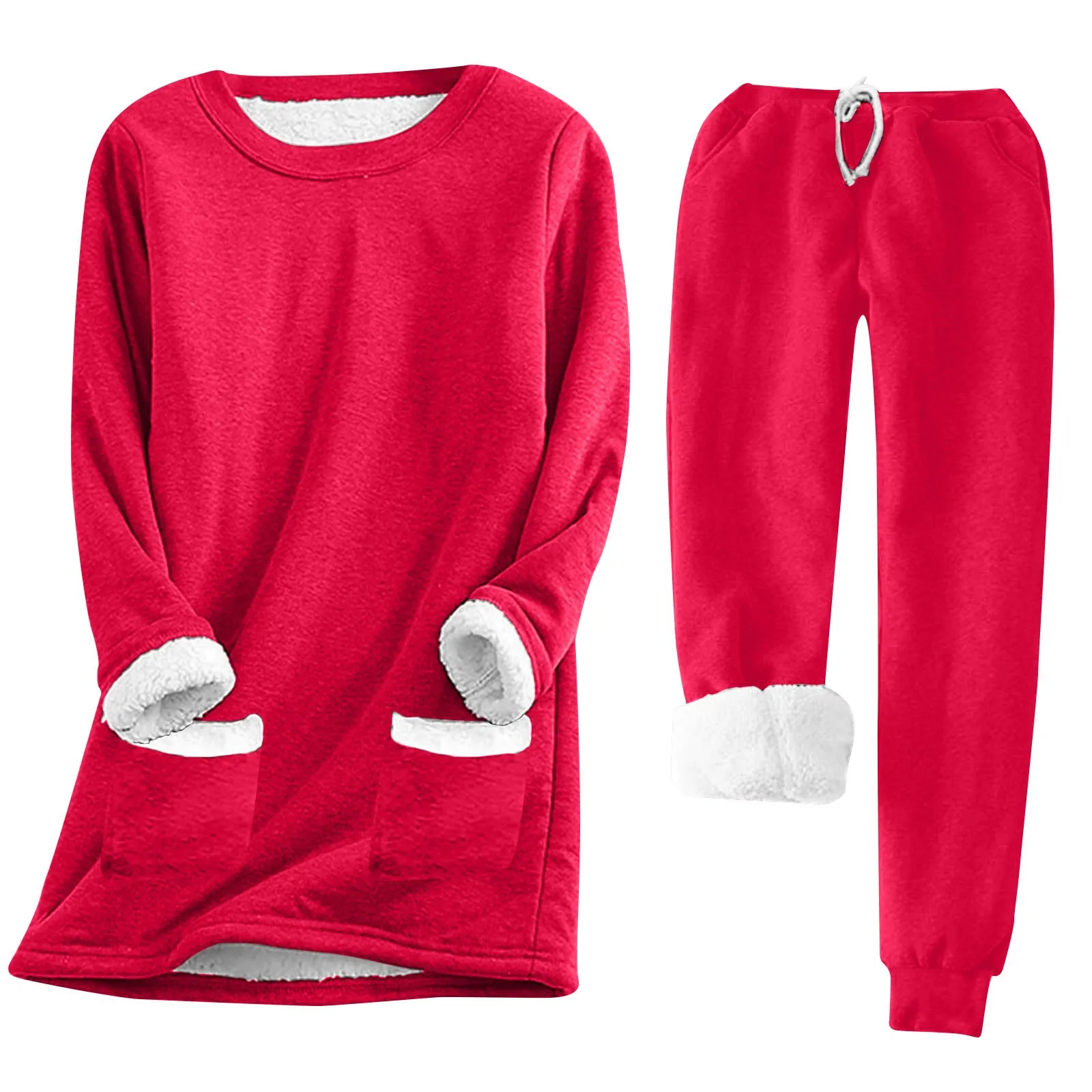 2023 Two Piece Outfits For Women Warm Fleece Lined Jogger Set Crewneck Long Sleeve Sweatshirts Drawstring Waist Sweatpants
2023 Two Piece Outfits For Women Warm Fleece Lined Jogger Set Crewneck Long Sleeve Sweatshirts Drawstring Waist Sweatpants