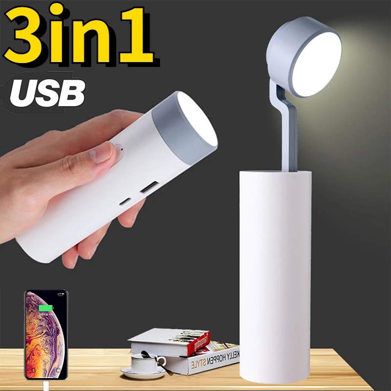 

High Power Led Flashlights USB Rechargeable Eye Protection Reading Desk Lamp Living Bedroom Bedside Torch Portable Night Light