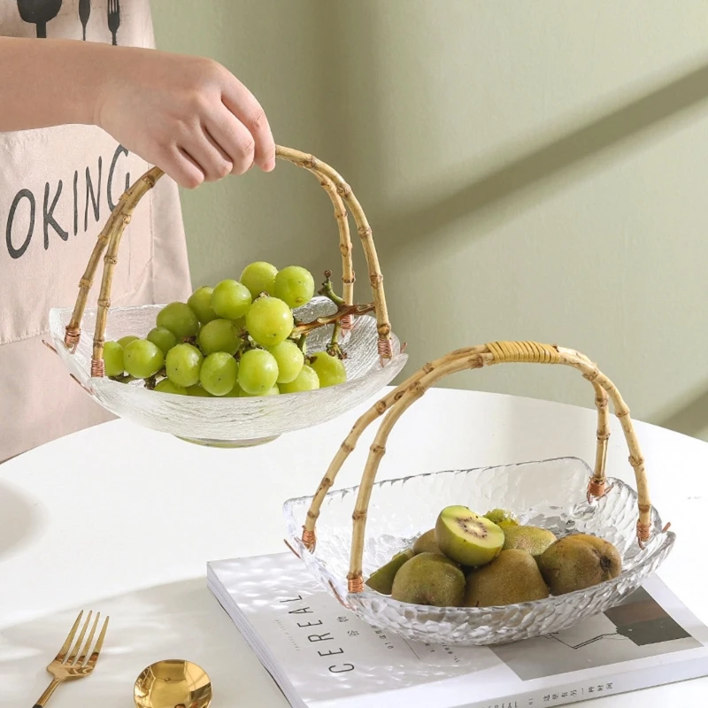Portable Glass Fruit Plate Clear Fruit Basket Salad Bowl Household Snack Basket
Portable Glass Fruit Plate Clear Fruit Basket Salad Bowl Household Snack Basket