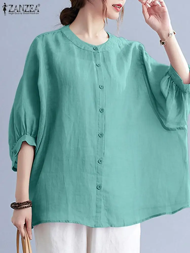 Elegant Solid Tops Casual Short Sleeve Blouse Fashion O Neck Button Up Fahsion OL Shirt for Women ZANZEA Oversized Blusas Femme
Elegant Solid Tops Casual Short Sleeve Blouse Fashion O Neck Button Up Fahsion OL Shirt for Women ZANZEA Oversized Blusas Femme