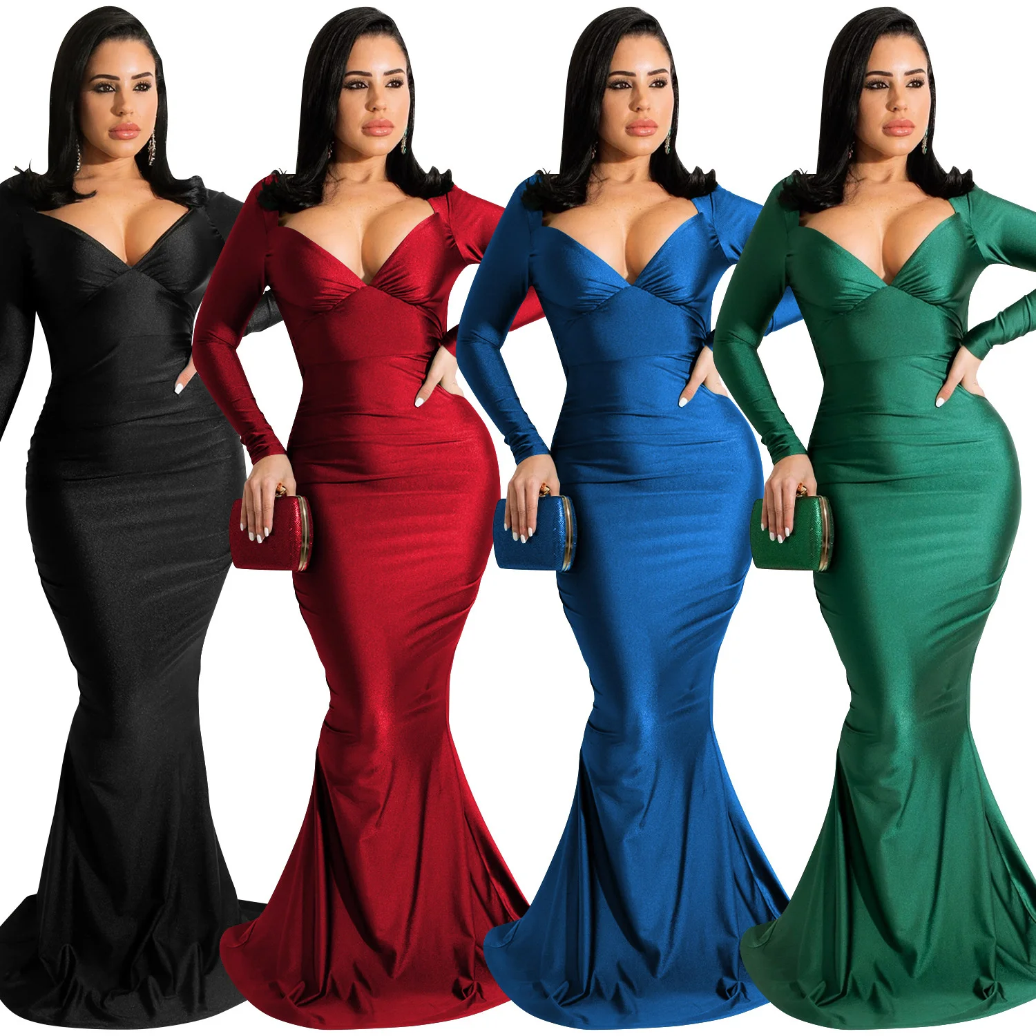 Zoctuo Dresses Sexy Women V-neck Long Sleeve Backless Dress Solid Maxi Fashion Slim Silk Floor Length Clothing Women's Vestidos
Zoctuo Dresses Sexy Women V-neck Long Sleeve Backless Dress Solid Maxi Fashion Slim Silk Floor Length Clothing Women's Vestidos